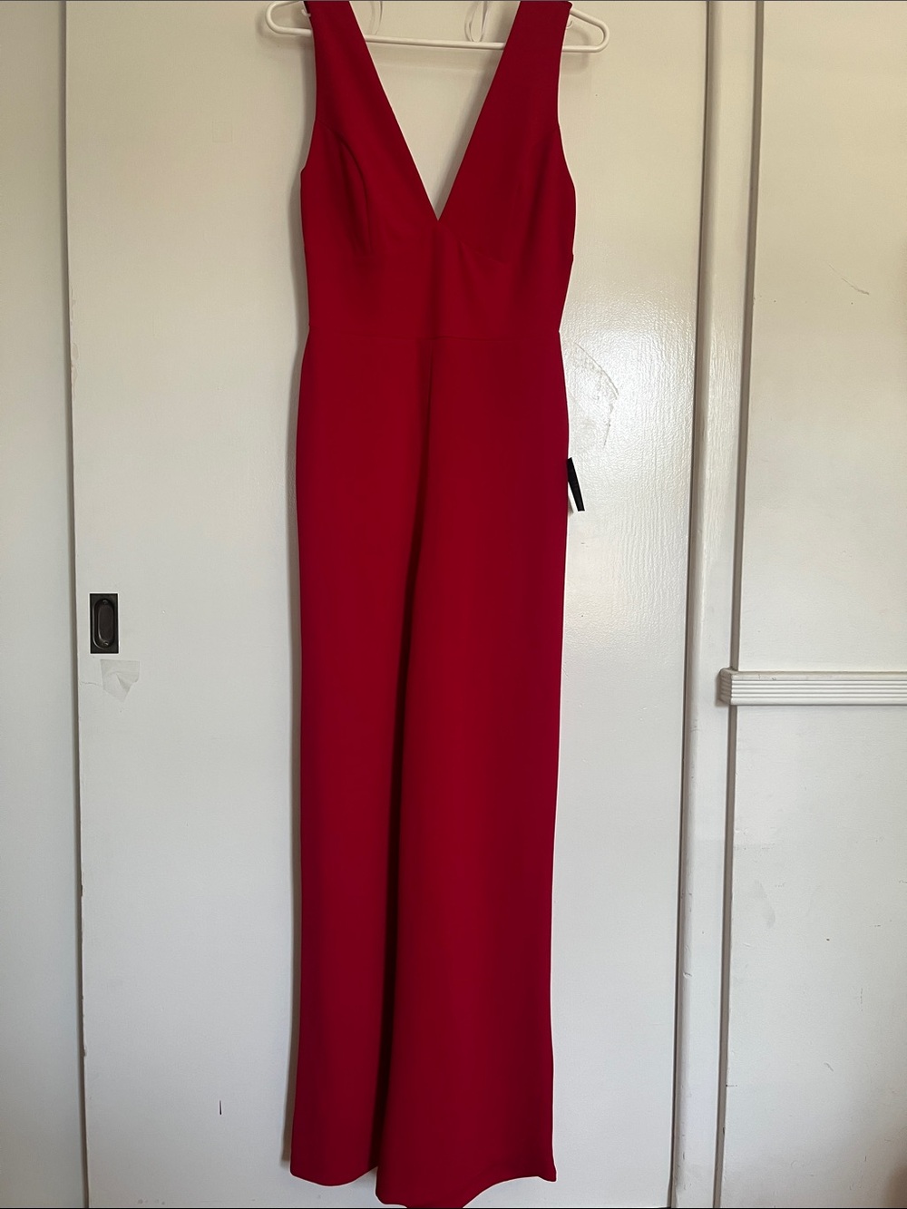 Lulu's Bold Red Sleeveless V-Neck Jumpsuit